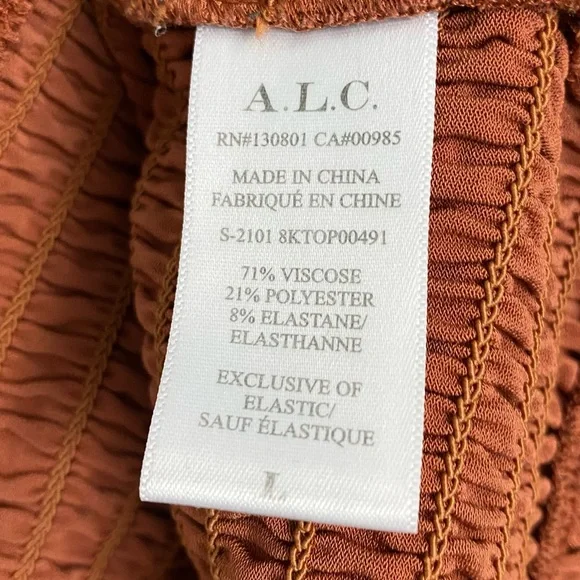 A.L.C. Dana Smocked Top in Deep Amber - Picture 10 of 11